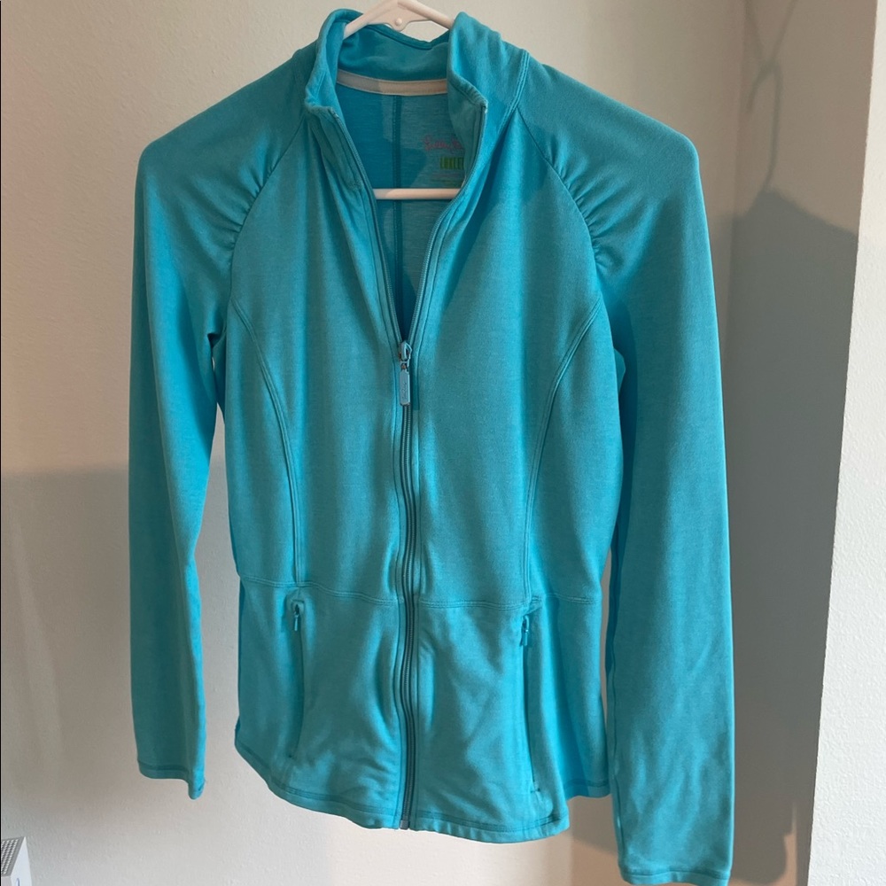Lily Pulitzer Luxletic Athletic Zip Up Jacket Blue - S